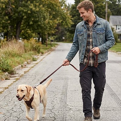 Laisse chien promenade confortable