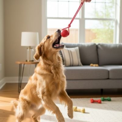 Balle chien ultra résistante caoutchouc naturel jeux extérieur rapporter lancer indestructible – Lune et Museau