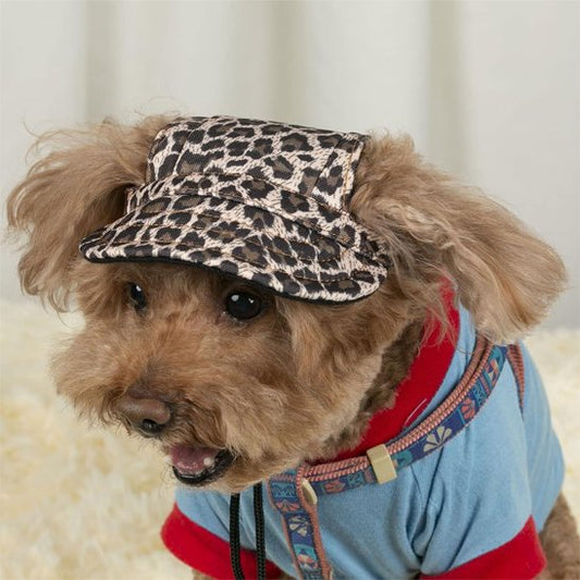Casquette chien​ avec motifs léopards 