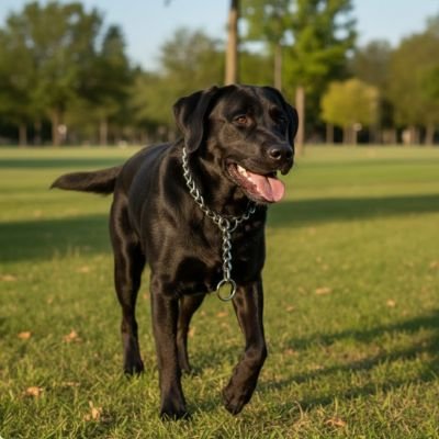 Collier Chien qui se promène dans le parc