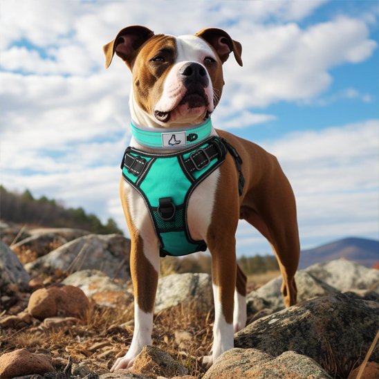 Collier chien robuste élégant cuir nylon ajustable solide promenade – Lune et Museau
