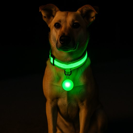 Collier lumineux pour chien jaune