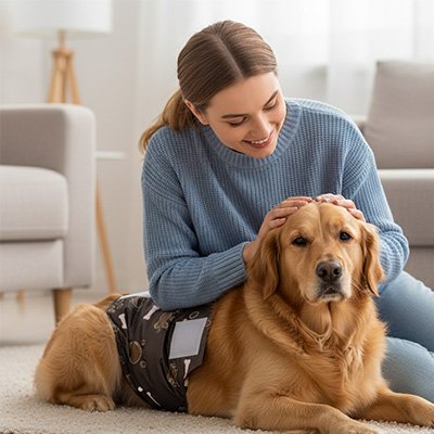 Couche pour chien | Absorbante et confortable – vue 2 – Lune et Museau