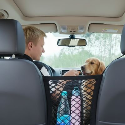 Filet séparation chien voiture sécurité trajet coffre siège arrière 2 – Lune et Museau