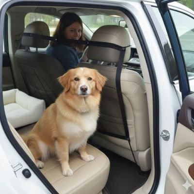 Filet pour chien pour voiture derriere un camio
