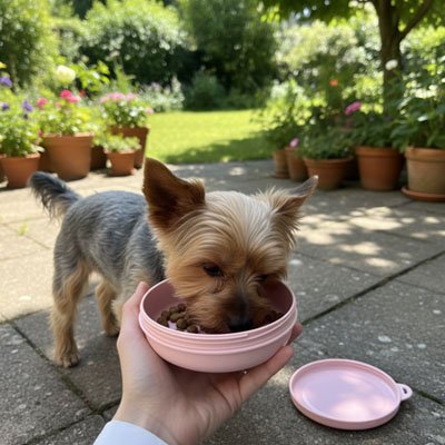 Gamelle pour chien ergonomique antidérapante inox confort alimentation - vue 2– Lune et Museau

