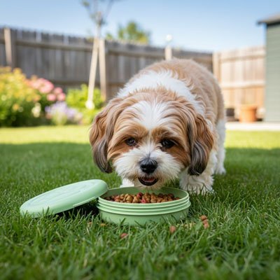 Gamelle pour chien ergonomique antidérapante inox confort alimentation - vue 5 – Lune et Museau 

