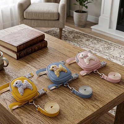 Harnais pour chien avec petit chien décorations et petit sac