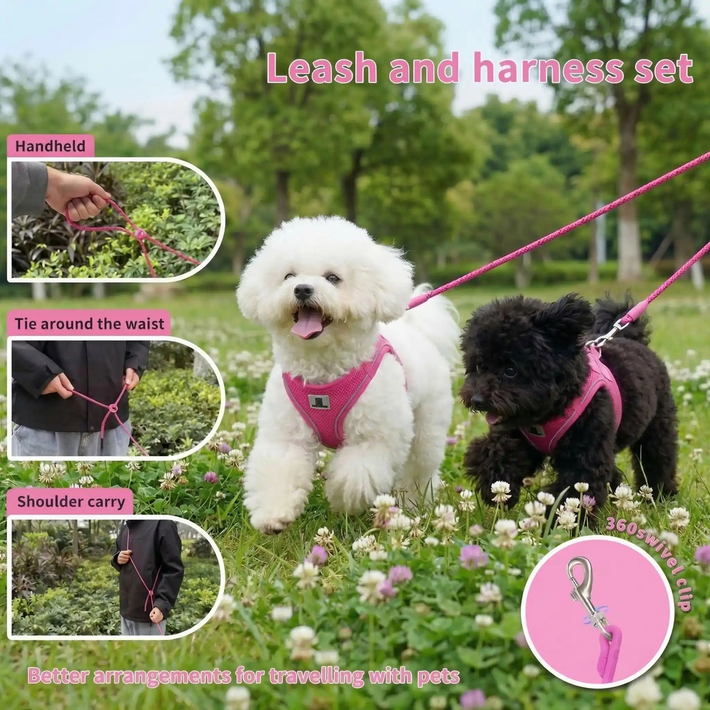 Harnais chiot | Confort & Sécurité – vue 3 – Lune et Museau