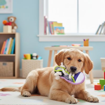 Jouet pour chien labrador blond