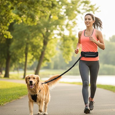 Laisse canicross chien mains libres élastique running jogging trail sport résistante 3 – Lune et Museau