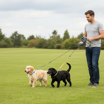 Laisse double pour Chien 2 chiens ensemble marche et maître