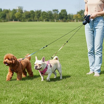 Laisse double pour Chien gazon parc