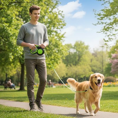 Laisse enrouleur chien Sécuri-Flex rétractable ajustable blocage sécurité promenade balade 2 – Lune et Museau