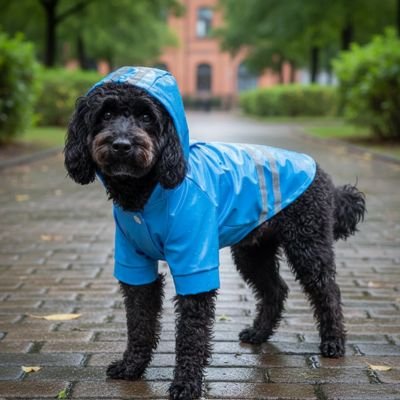 Manteau pour Chien bleu sous la pluie