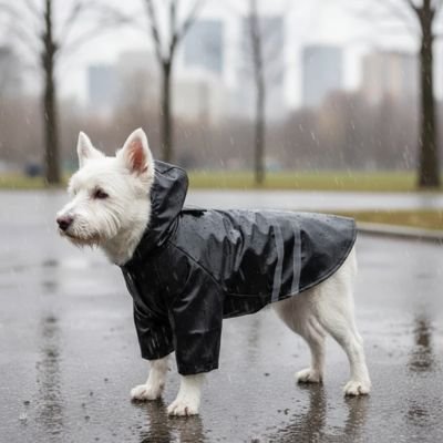 Manteau pour Chien noir un jour de printemps