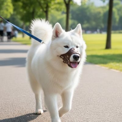 Muselière pour chien​ gros blanc marche parc
