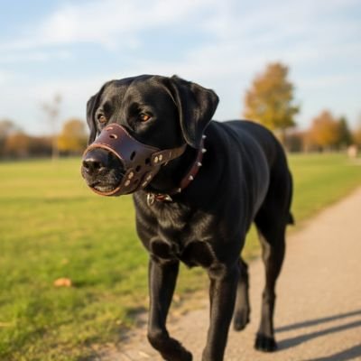 Muselière pour chien​ marche sentier forêt