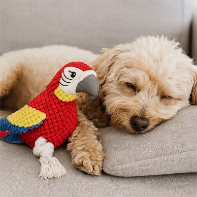 Peluche chien ultra-douce jouet intérieur doudou sécurisant réduction anxiété séparation 4 – Lune et Museau