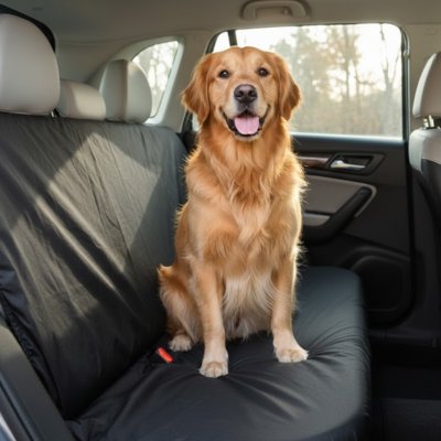 Protection chien voiture noir collant au banc