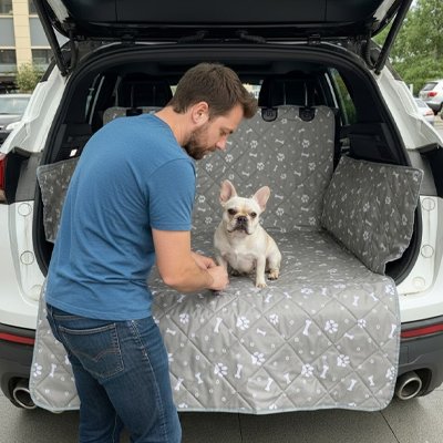 Housse de protection voiture pour chien imperméable antidérapante siège arrière -vue 5 – Lune et Museau