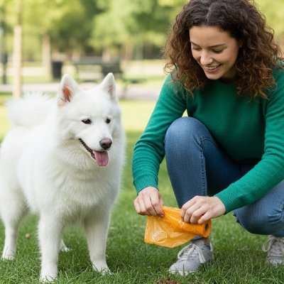 Sac a crotte​ avec gros chien
