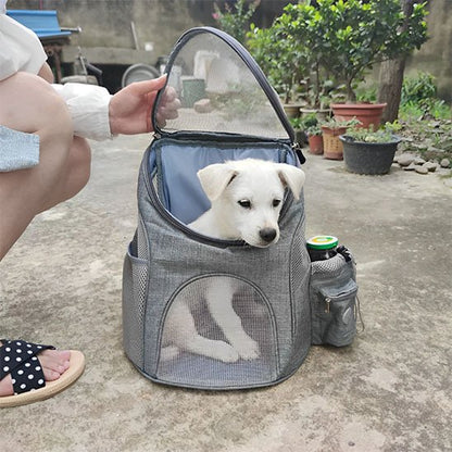 Sac à dos pour chien avec chien dedans 