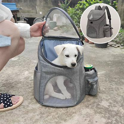 Sac à dos pour chien  sur le sol sac ouvert