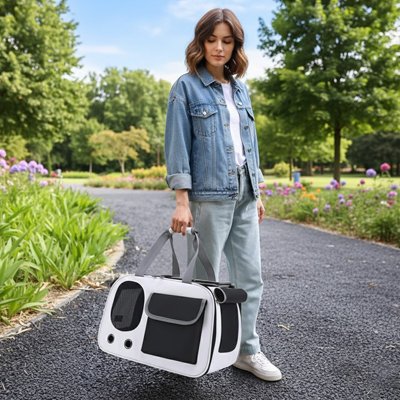 Sac de transport pour Chien noir et blanc facile transport