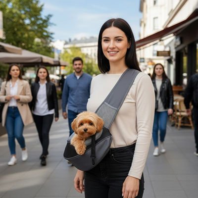 Sac de transport pour chien TravelSafe solide sécurisé voyage cabine libre des mains – Lune et Museau