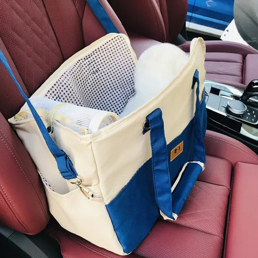 Sac transport chien dans voiture siège avant