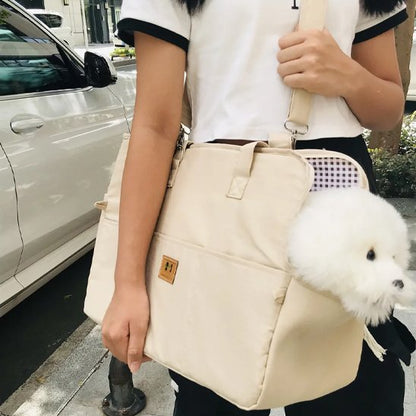 Sac transport chien épaule maître marche dehors
