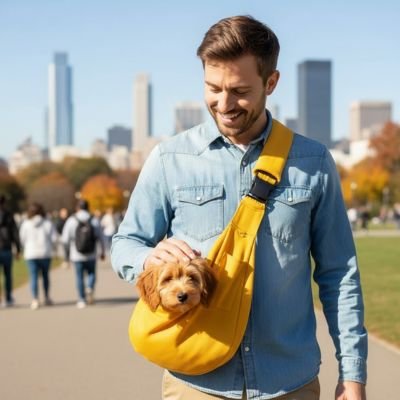 Sac transport pour Chien jaune ville