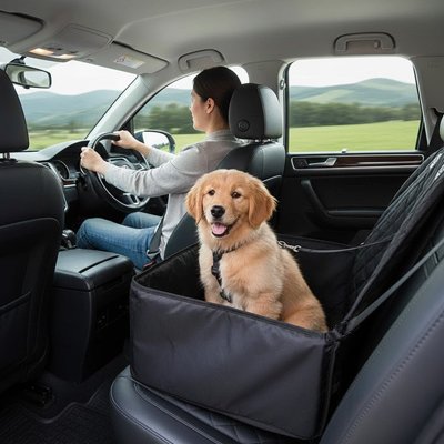 Siège auto pour chien SecuriPaws sécurisé confortable trajet voiture –  vue 4 - Lune et Museau