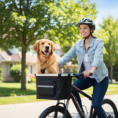 Panier vélo chien sécurisé transport petit chien balade promenade urbaine 3 – Lune et Museau